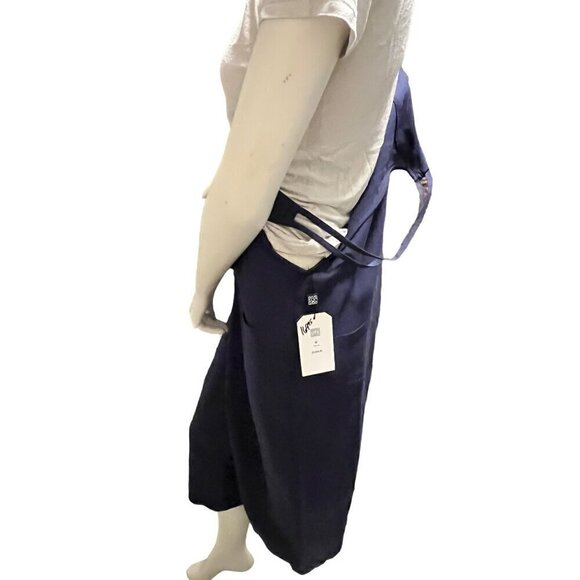 linen bib overalls in blue by Clara sun woo - Picture 7 of 14